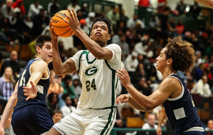 Grayson's Gicarri Harris (24) goes up for a shot against North Broward Prep Saturday night.